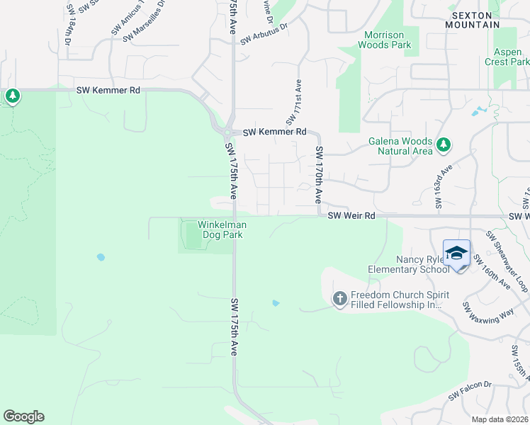 map of restaurants, bars, coffee shops, grocery stores, and more near 9957 Southwest 173rd Avenue in Beaverton