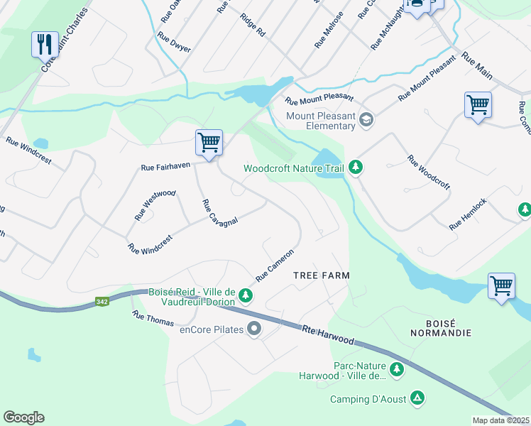 map of restaurants, bars, coffee shops, grocery stores, and more near 176 Rue Cavagnal in Hudson