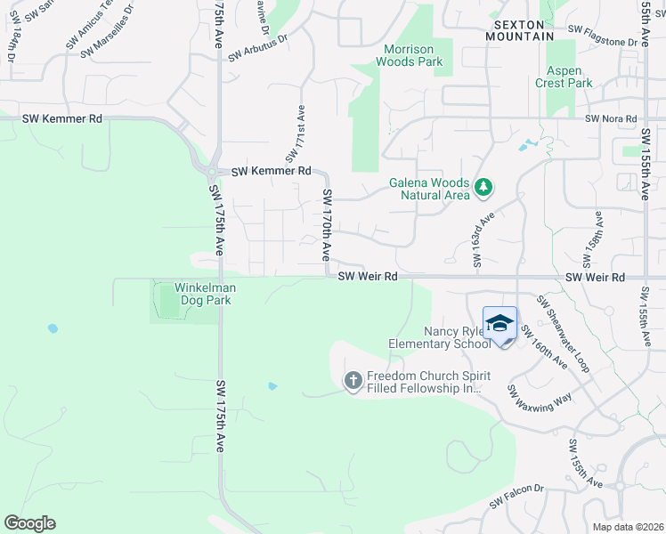 map of restaurants, bars, coffee shops, grocery stores, and more near 9975 Southwest Ledgestone Court in Beaverton