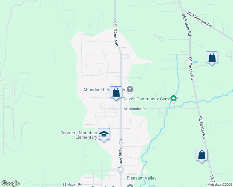 map of restaurants, bars, coffee shops, grocery stores, and more near 17127 Southeast Rhododendron Street in Happy Valley