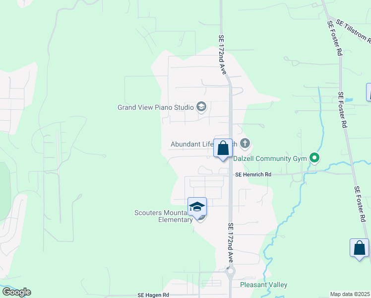 map of restaurants, bars, coffee shops, grocery stores, and more near 17031 Southeast Rhododendron Street in Happy Valley