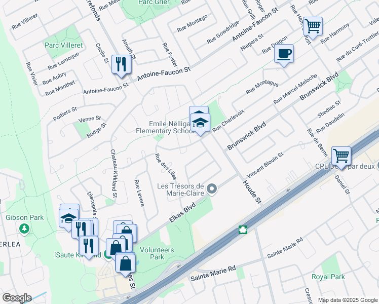 map of restaurants, bars, coffee shops, grocery stores, and more near 4 Place Lacroix in Kirkland