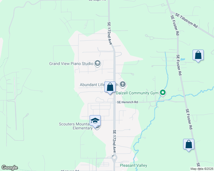 map of restaurants, bars, coffee shops, grocery stores, and more near 17127 Southeast Rhododendron Street in Happy Valley