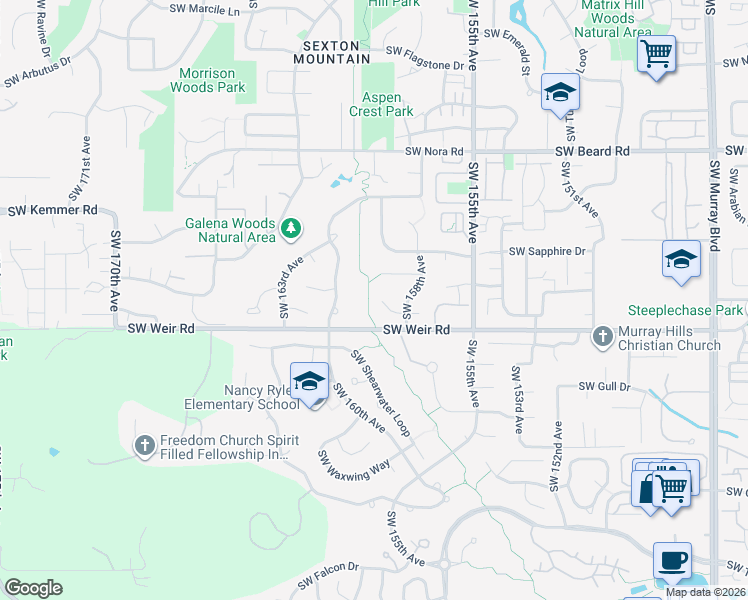 map of restaurants, bars, coffee shops, grocery stores, and more near 15880 Southwest Talus Place in Beaverton