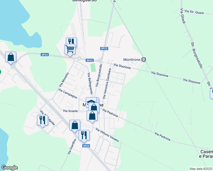 map of restaurants, bars, coffee shops, grocery stores, and more near 8 Via Agostino Gallo in Provincia di Brescia