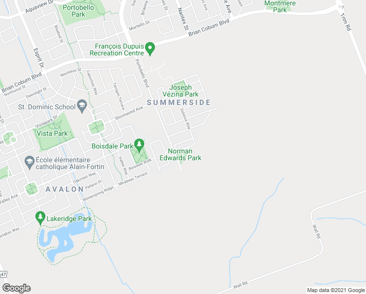 map of restaurants, bars, coffee shops, grocery stores, and more near 156 Sunshine Crescent in Ottawa