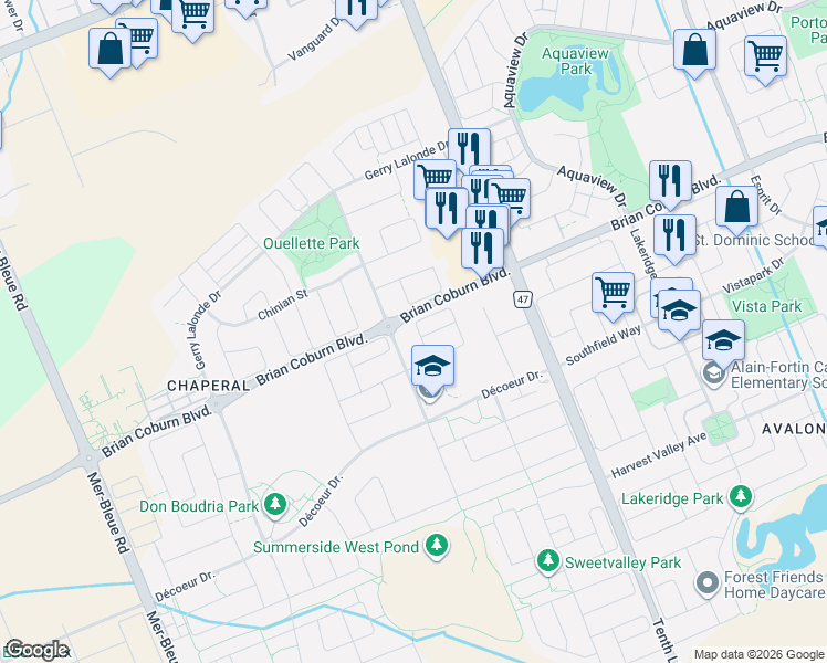 map of restaurants, bars, coffee shops, grocery stores, and more near 236 Yellowcress Way in Ottawa