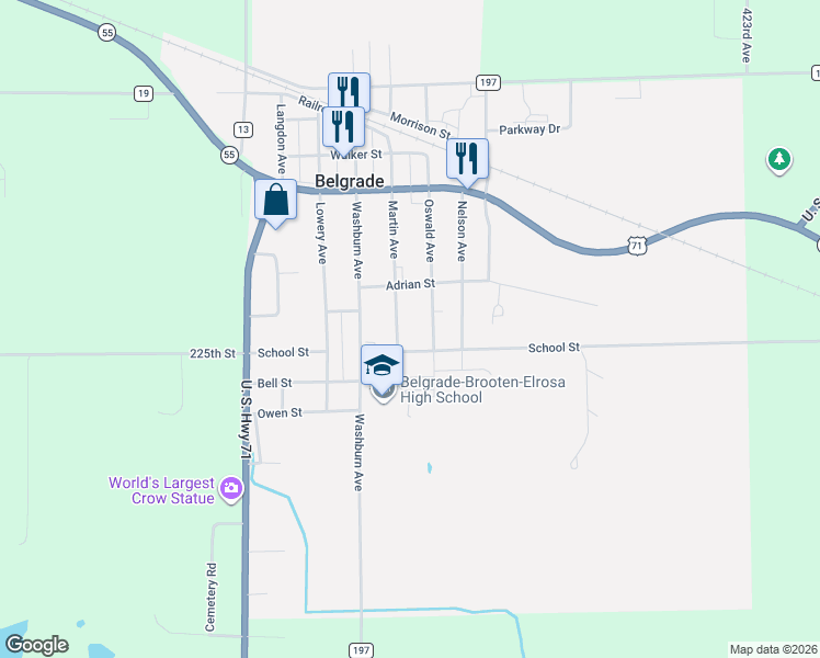 map of restaurants, bars, coffee shops, grocery stores, and more near 632 Martin Avenue in Belgrade
