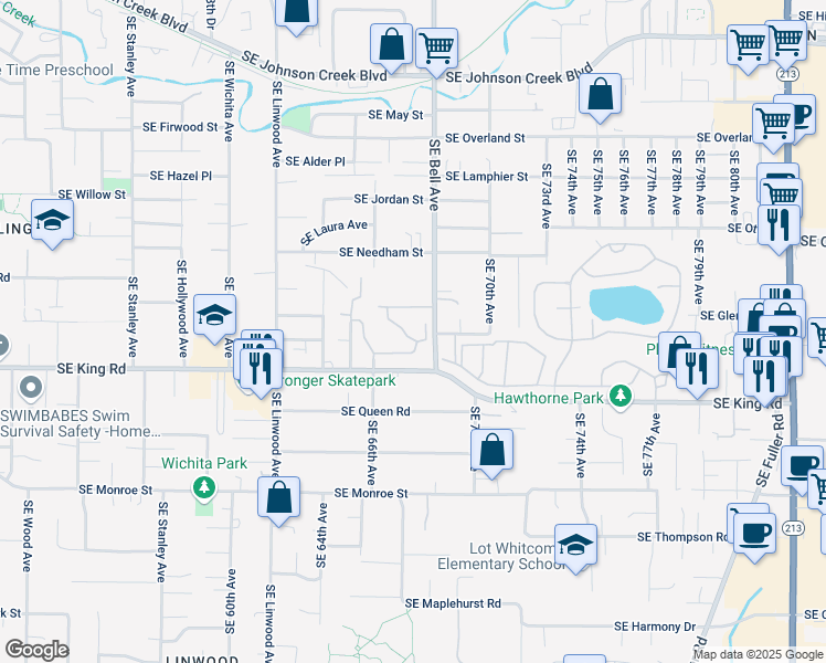 map of restaurants, bars, coffee shops, grocery stores, and more near in Southgate CPO