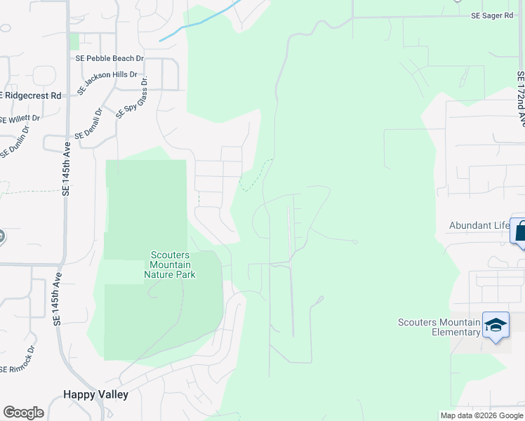 map of restaurants, bars, coffee shops, grocery stores, and more near 10253 Southeast Vradenburg Road in Happy Valley