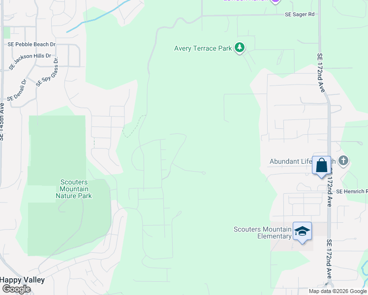 map of restaurants, bars, coffee shops, grocery stores, and more near 10010 Southeast Airport Road in Happy Valley