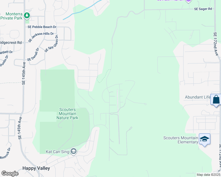 map of restaurants, bars, coffee shops, grocery stores, and more near 10010 Southeast Airport Road in Happy Valley