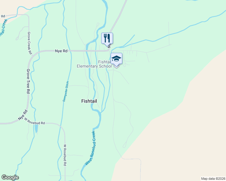 map of restaurants, bars, coffee shops, grocery stores, and more near 200 Easton Avenue in Fishtail