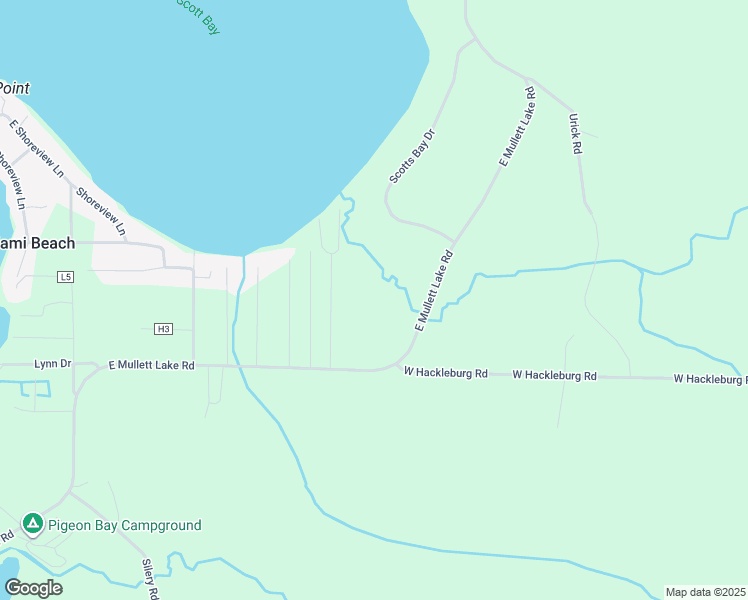 map of restaurants, bars, coffee shops, grocery stores, and more near 884 East Mullett Lake Road in Indian River