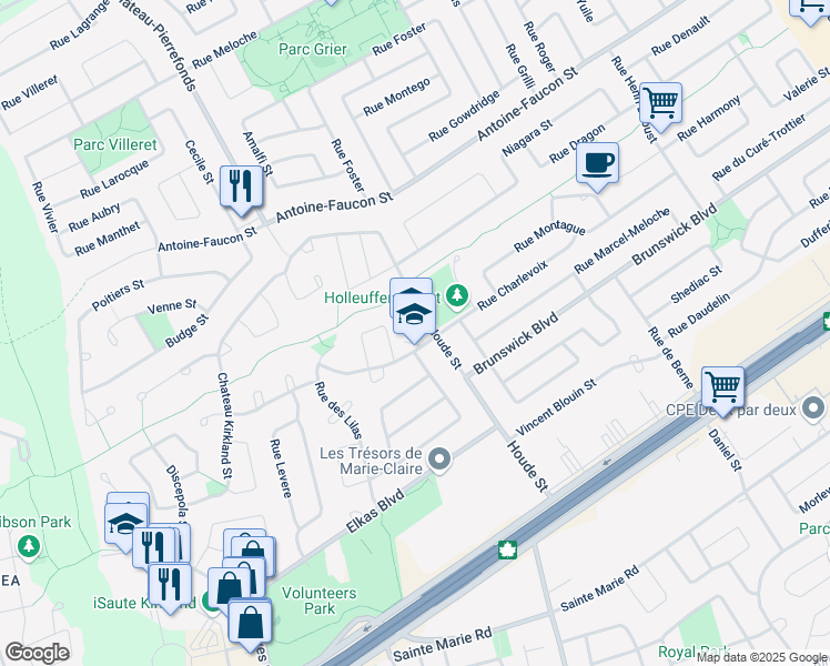 map of restaurants, bars, coffee shops, grocery stores, and more near 119 Houde Street in Kirkland