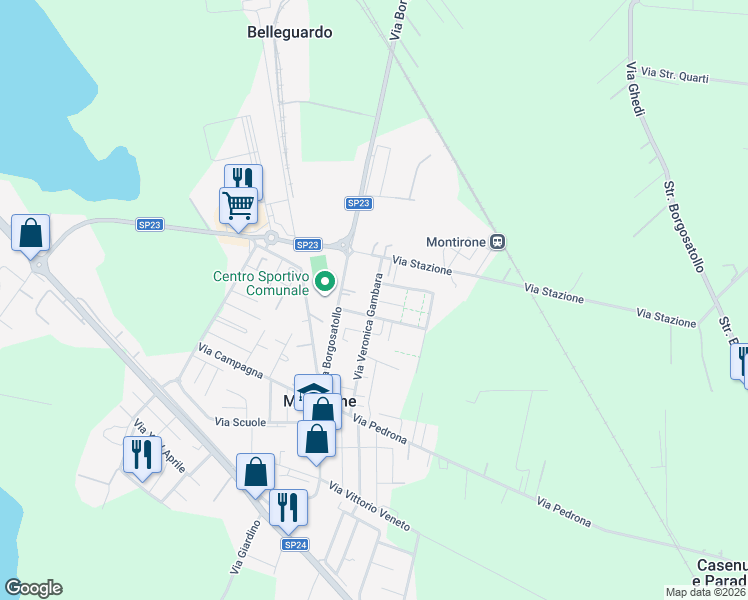 map of restaurants, bars, coffee shops, grocery stores, and more near 2 Via Niccolò Tartaglia in Provincia di Brescia
