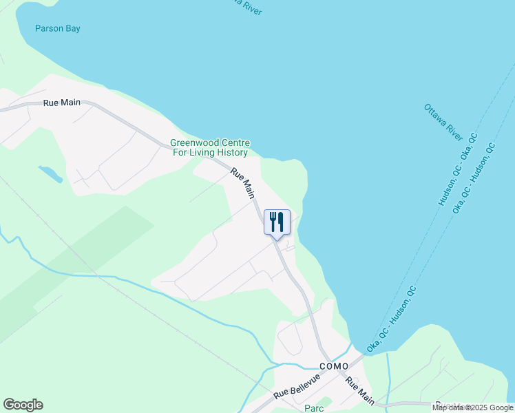 map of restaurants, bars, coffee shops, grocery stores, and more near 232 Rue Main in Hudson