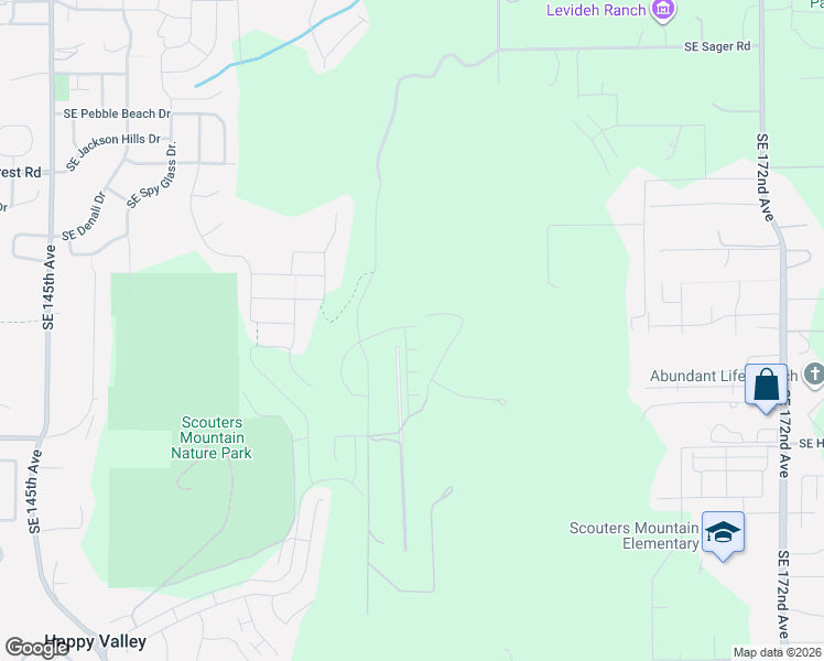 map of restaurants, bars, coffee shops, grocery stores, and more near 10062 Southeast Hornaday Avenue in Happy Valley
