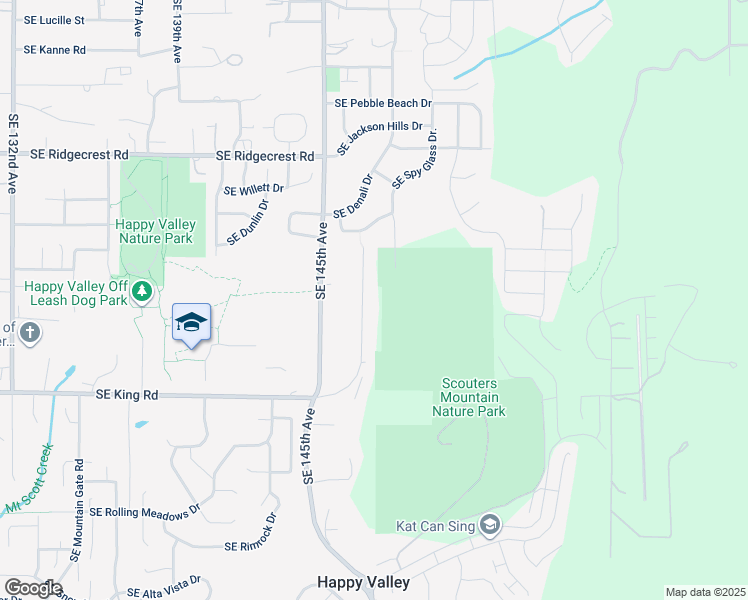 map of restaurants, bars, coffee shops, grocery stores, and more near 10030 Southeast 147th Avenue in Happy Valley
