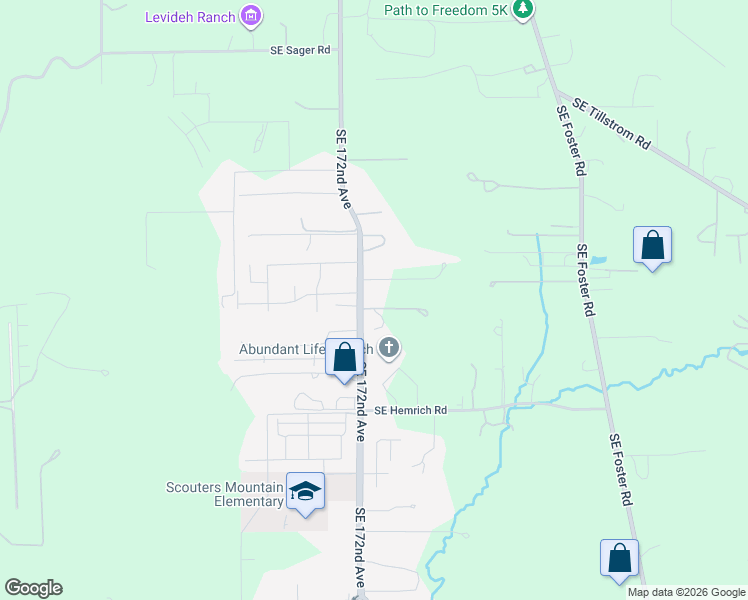 map of restaurants, bars, coffee shops, grocery stores, and more near 10022 Southeast 172nd Avenue in Happy Valley
