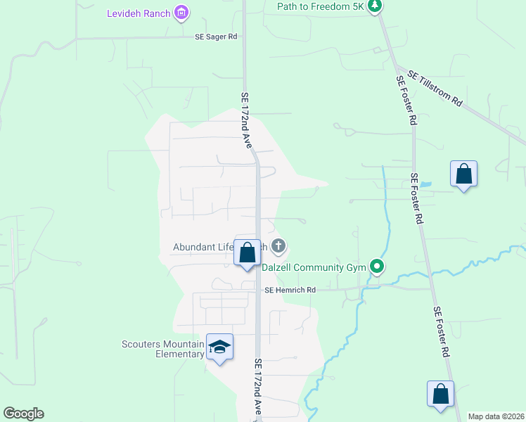 map of restaurants, bars, coffee shops, grocery stores, and more near 10022 Southeast 172nd Avenue in Happy Valley