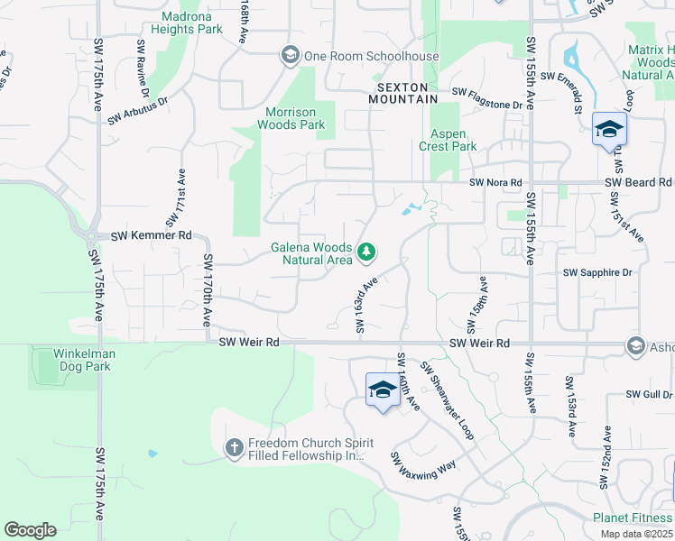 map of restaurants, bars, coffee shops, grocery stores, and more near 9520 Southwest Diamond View Way in Beaverton