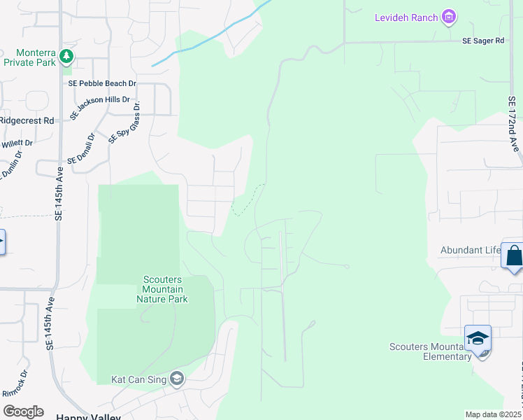 map of restaurants, bars, coffee shops, grocery stores, and more near 10010 Southeast Airport Road in Happy Valley