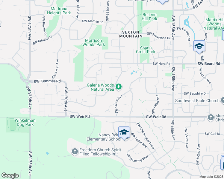 map of restaurants, bars, coffee shops, grocery stores, and more near 9520 Southwest Diamond View Way in Beaverton