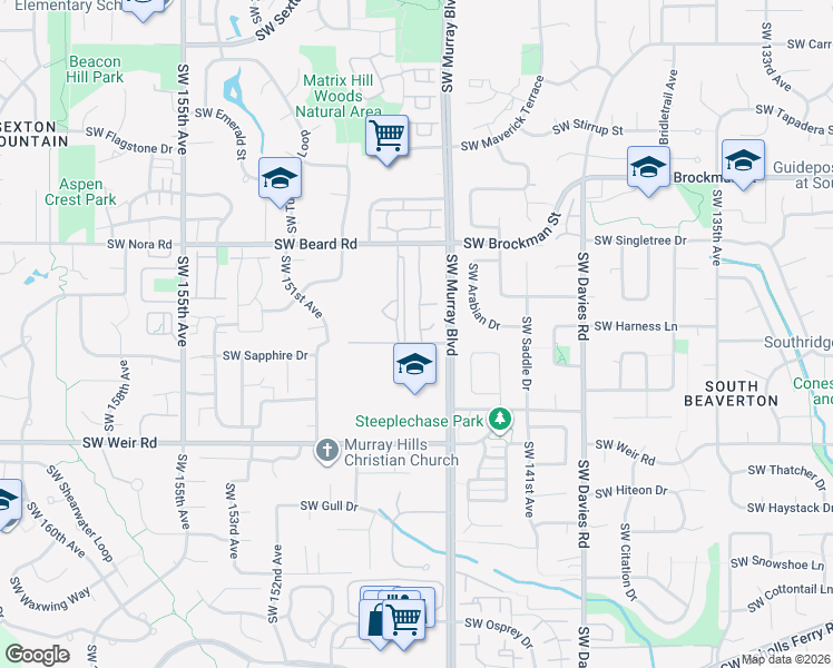 map of restaurants, bars, coffee shops, grocery stores, and more near 9580 Southwest 146th Terrace in Beaverton
