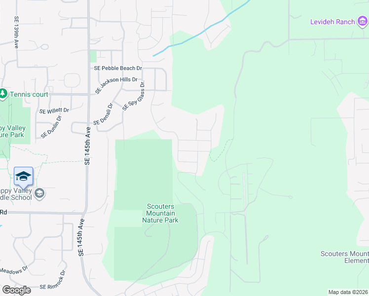 map of restaurants, bars, coffee shops, grocery stores, and more near 15315 Southeast Lewis Street in Happy Valley