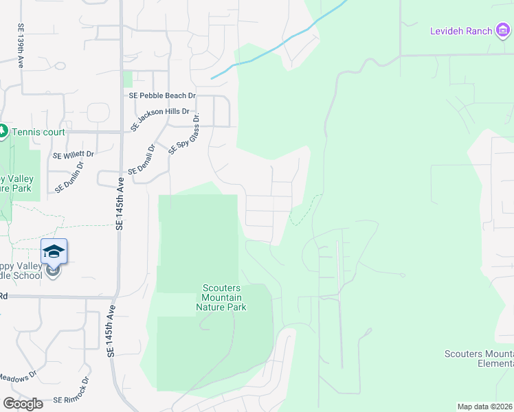 map of restaurants, bars, coffee shops, grocery stores, and more near 15315 Southeast Lewis Street in Happy Valley