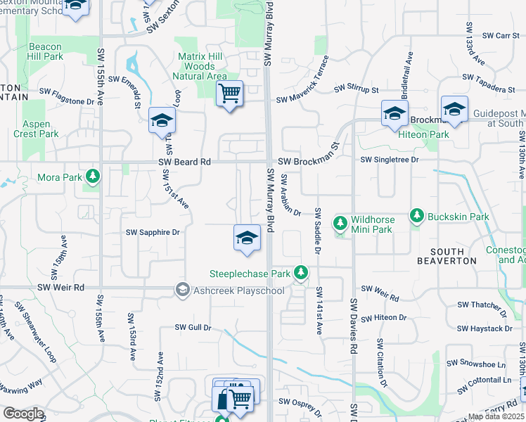 map of restaurants, bars, coffee shops, grocery stores, and more near 9540 Southwest 146th Terrace in Beaverton