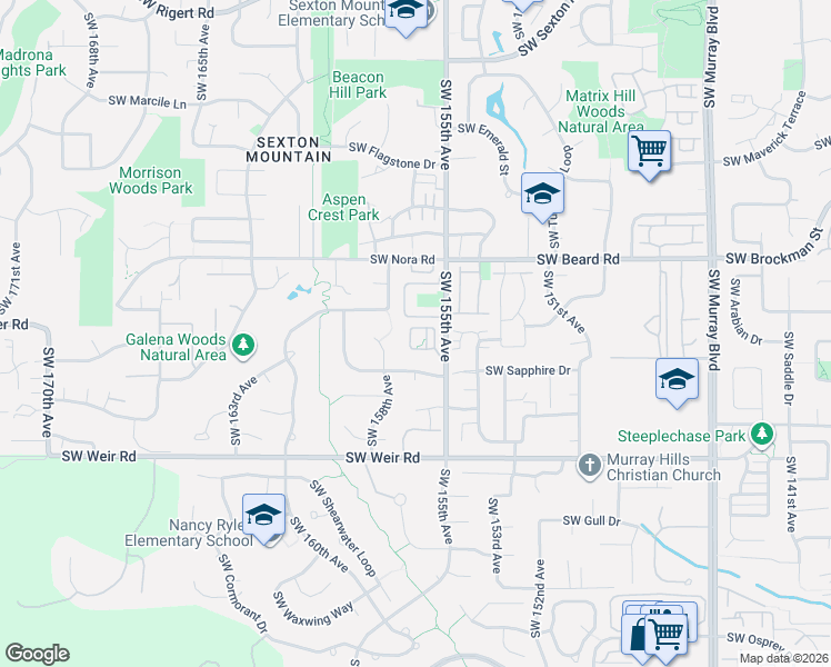 map of restaurants, bars, coffee shops, grocery stores, and more near 9470 Southwest Galena Way in Beaverton