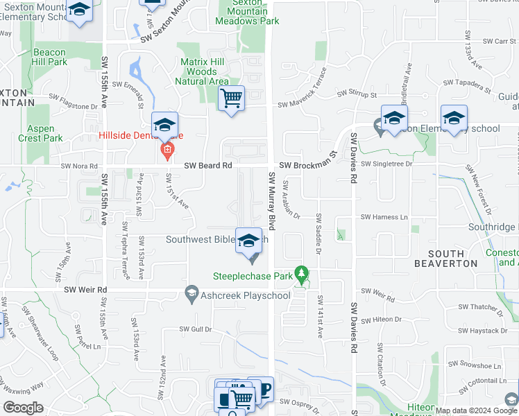 map of restaurants, bars, coffee shops, grocery stores, and more near 14475 Southwest Arabian Drive in Beaverton