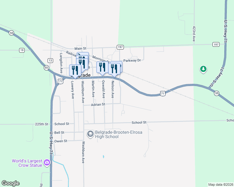 map of restaurants, bars, coffee shops, grocery stores, and more near 507 Borgerding Avenue in Belgrade