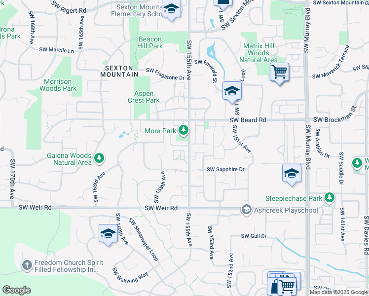 map of restaurants, bars, coffee shops, grocery stores, and more near 15523 Southwest Stone Ridge Circle in Beaverton