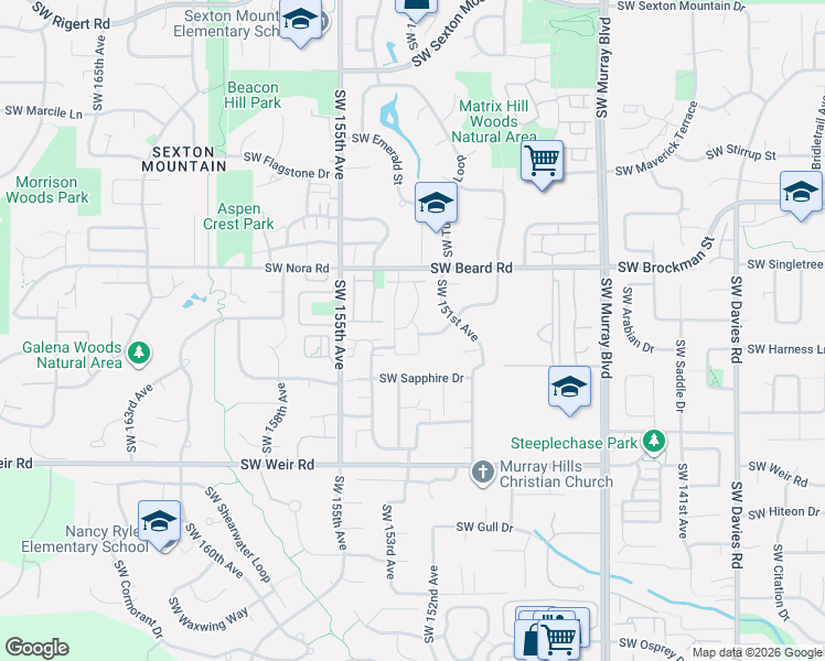 map of restaurants, bars, coffee shops, grocery stores, and more near 9495 Southwest Lodestone Drive in Beaverton