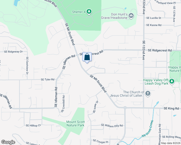 map of restaurants, bars, coffee shops, grocery stores, and more near 12300 Southeast Mount Scott Boulevard in Happy Valley