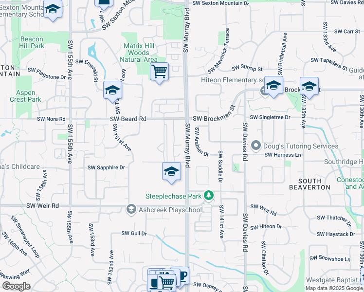 map of restaurants, bars, coffee shops, grocery stores, and more near 14475 Southwest Arabian Drive in Beaverton