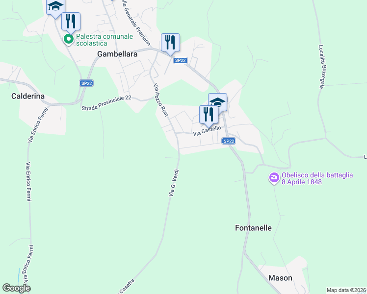 map of restaurants, bars, coffee shops, grocery stores, and more near 3 Via don Mariano Fabris in Gambellara