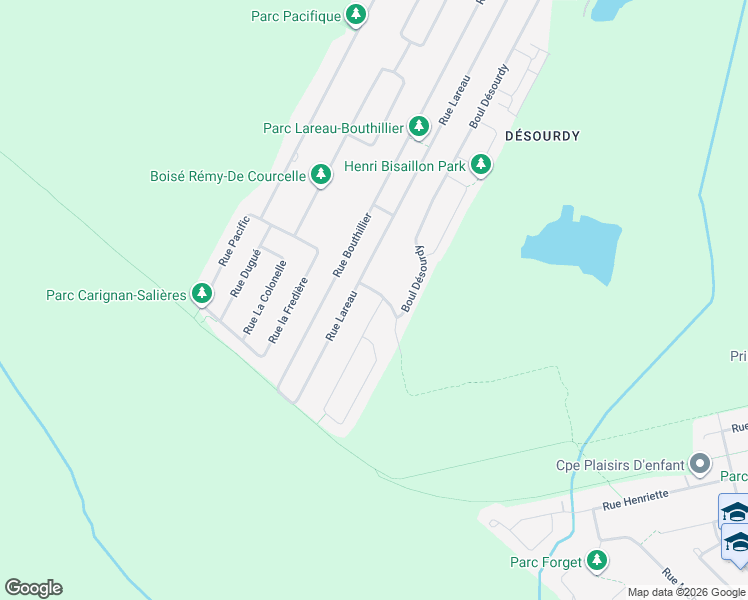 map of restaurants, bars, coffee shops, grocery stores, and more near 3600 Rue Gérard-La Palme in Carignan