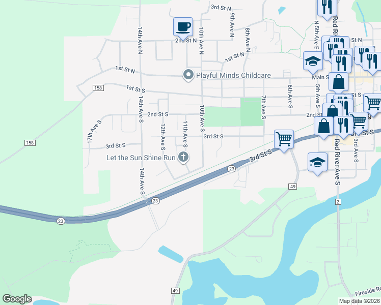 map of restaurants, bars, coffee shops, grocery stores, and more near 318 11th Avenue South in Cold Spring