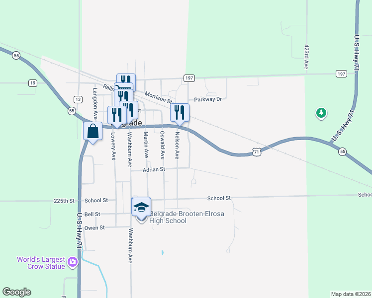 map of restaurants, bars, coffee shops, grocery stores, and more near 507 Borgerding Avenue in Belgrade