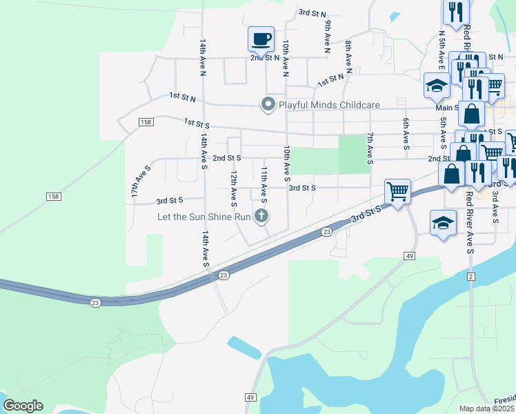 map of restaurants, bars, coffee shops, grocery stores, and more near 318 11th Avenue South in Cold Spring