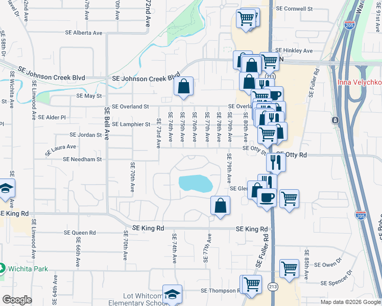 map of restaurants, bars, coffee shops, grocery stores, and more near 40 Southeast Cook Court in Portland
