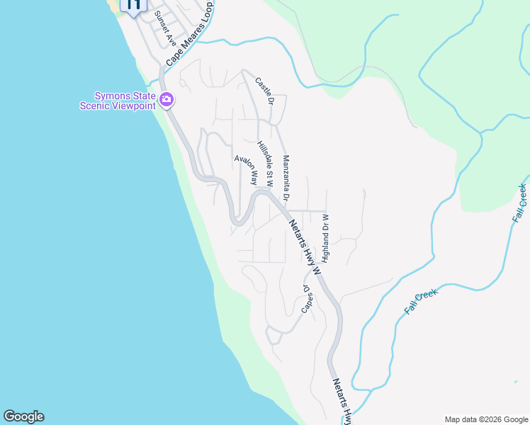 map of restaurants, bars, coffee shops, grocery stores, and more near 270 Hillsdale Street West in Tillamook