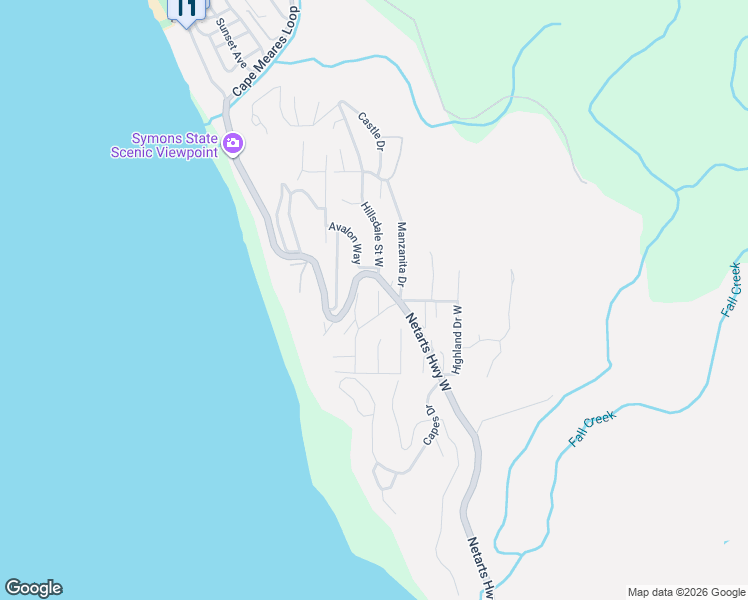 map of restaurants, bars, coffee shops, grocery stores, and more near 270 Hillsdale Street West in Tillamook