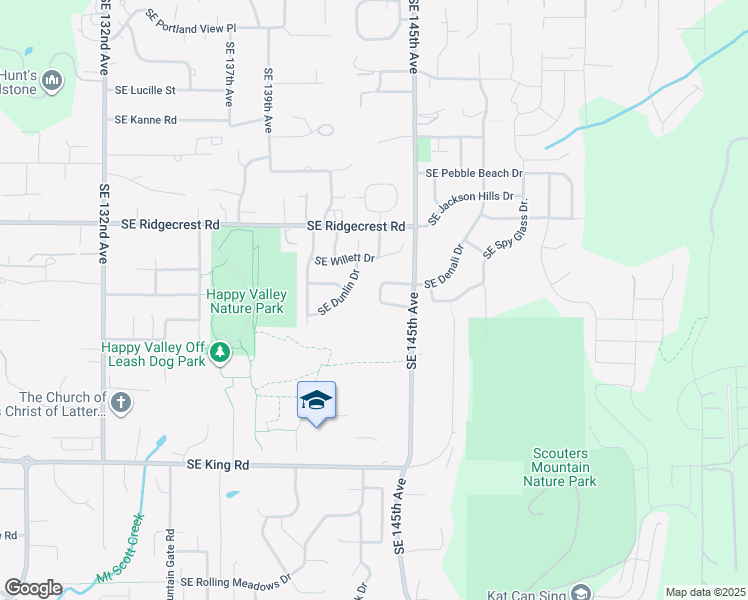 map of restaurants, bars, coffee shops, grocery stores, and more near 14367 Southeast Purple Finch Loop in Happy Valley
