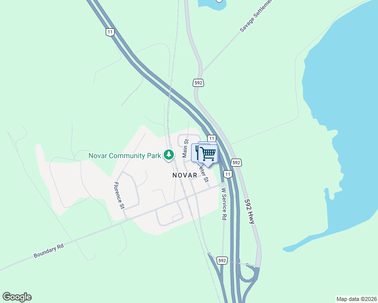 map of restaurants, bars, coffee shops, grocery stores, and more near 6 Laurie Street in Parry Sound District