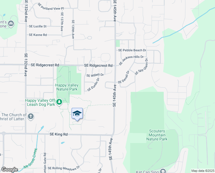 map of restaurants, bars, coffee shops, grocery stores, and more near 14367 Southeast Purple Finch Loop in Happy Valley